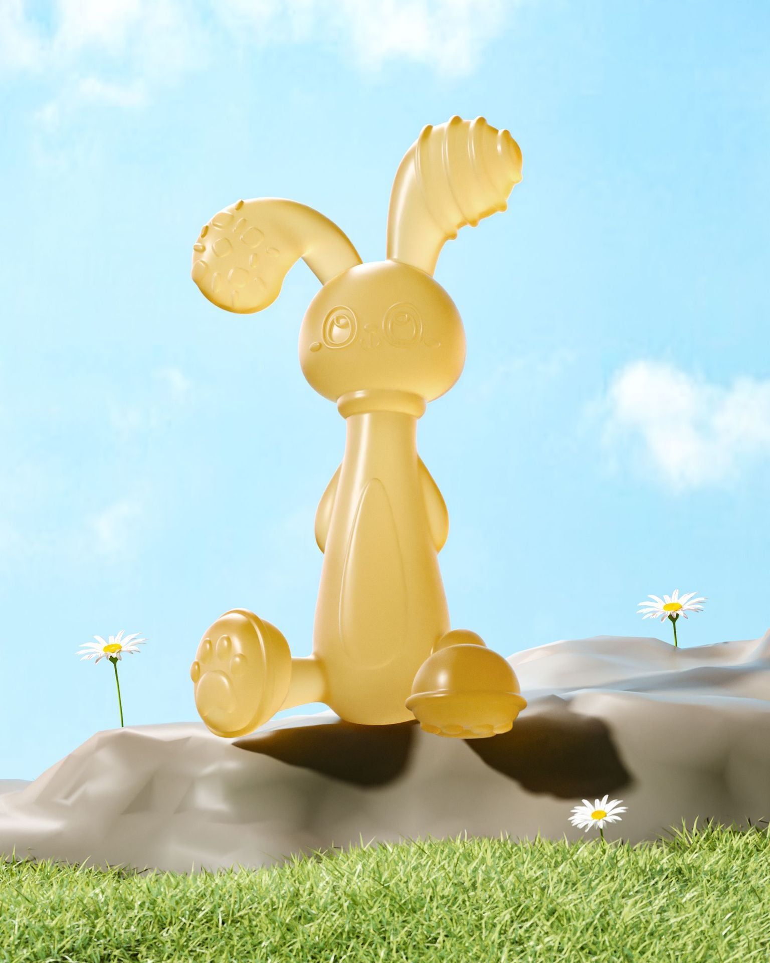 Silicone Rabbit Teether Infant Molar Rod Baby Teething Prevent Hand Sucking Artifact