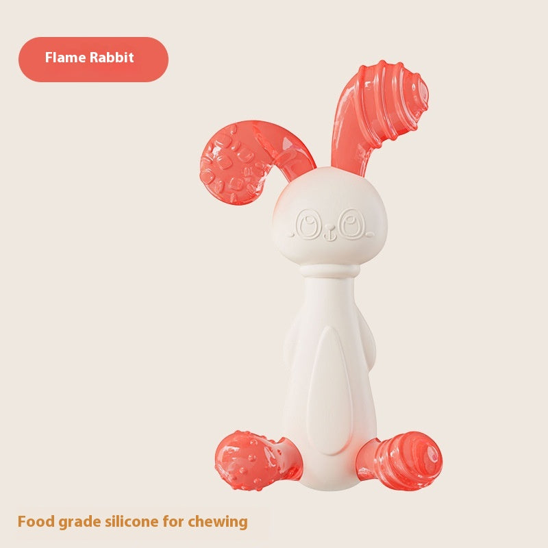 Silicone Rabbit Teether Infant Molar Rod Baby Teething Prevent Hand Sucking Artifact