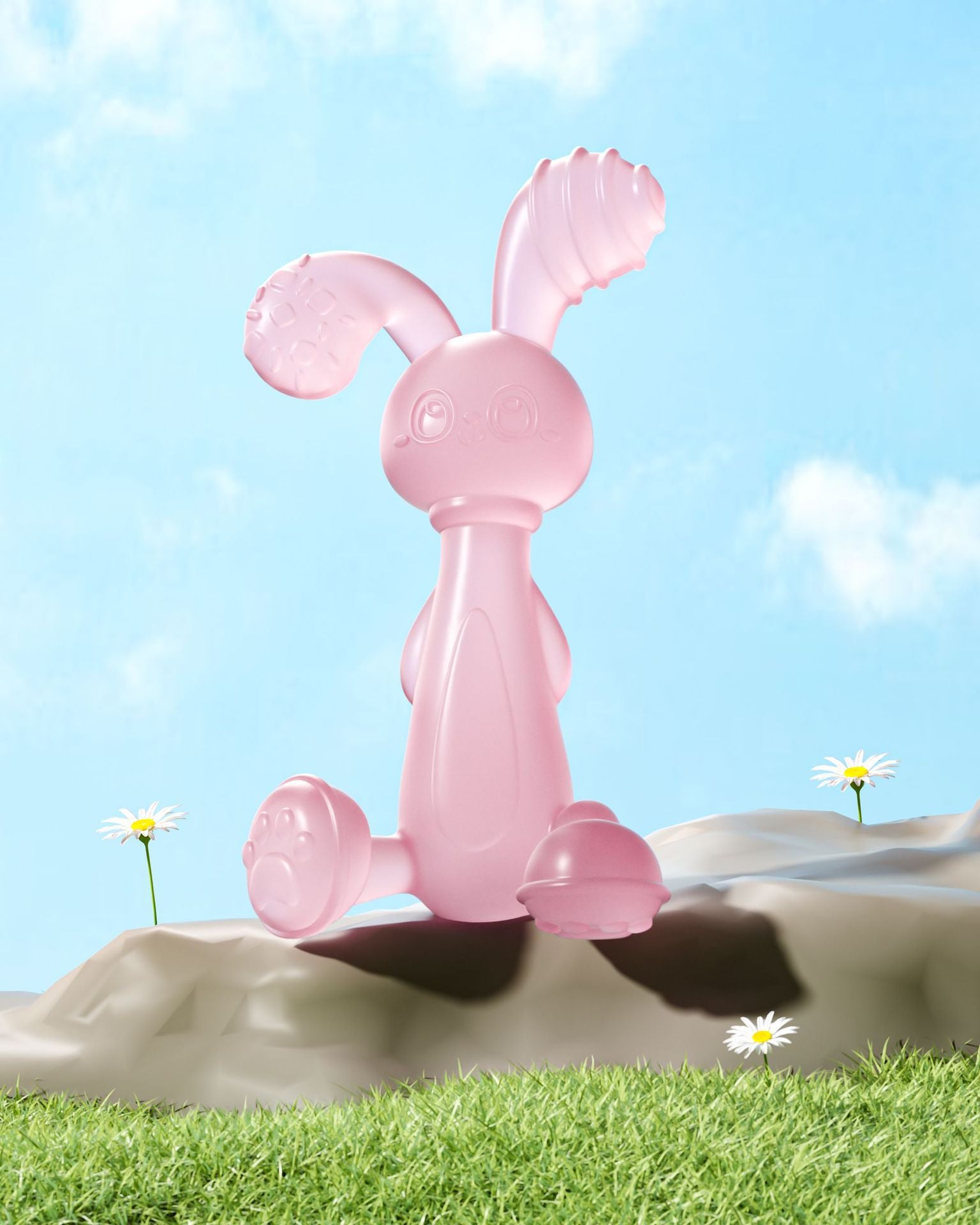 Silicone Rabbit Teether Infant Molar Rod Baby Teething Prevent Hand Sucking Artifact