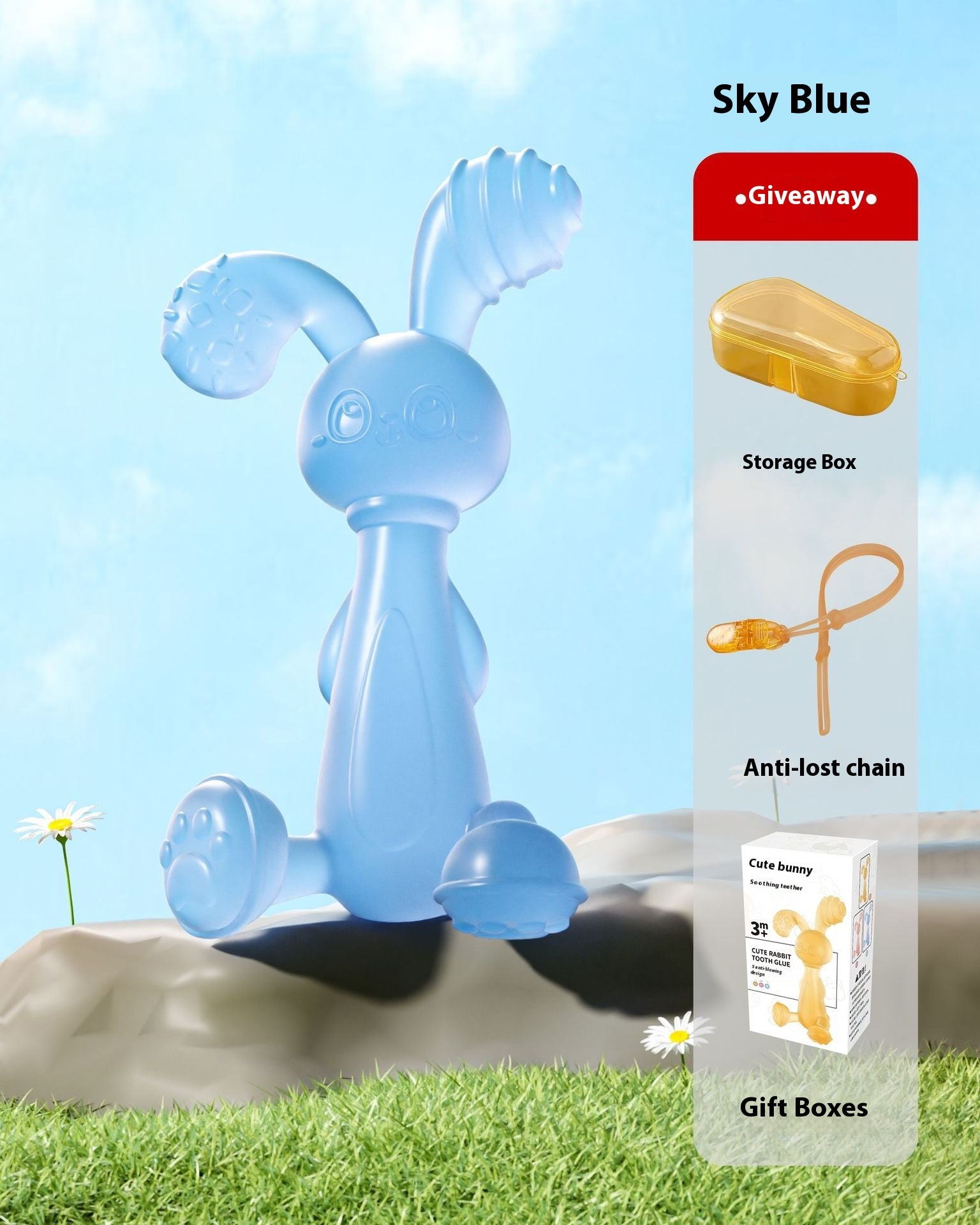 Silicone Rabbit Teether Infant Molar Rod Baby Teething Prevent Hand Sucking Artifact