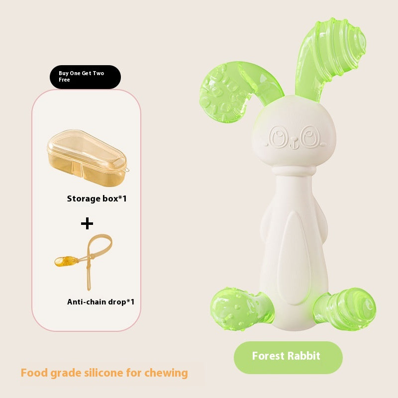 Silicone Rabbit Teether Infant Molar Rod Baby Teething Prevent Hand Sucking Artifact
