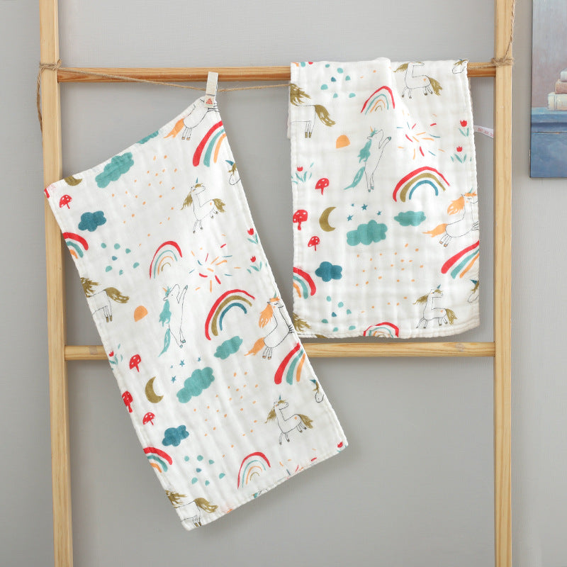 Muslin Burp Cloths Cotton 20x10inch 25x50cm Hand Washcloths For Baby, Super Soft And Absorbent 6 Layers Baby Burping Cloth For Boys Girls 6 Pack