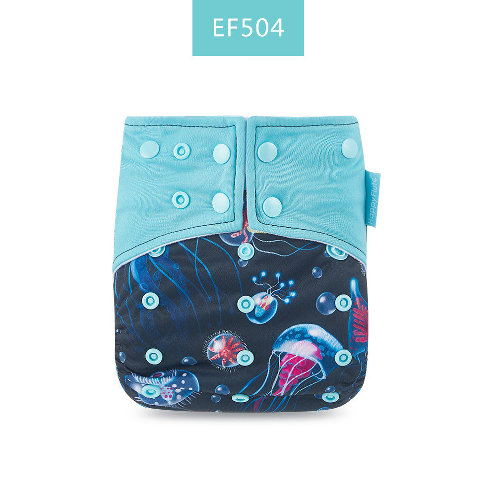 Happyflute Baby Cloth Diaper Waterproof Side Leakage Prevention Washable Diaper Pants Cloth Diaper Cloth Diaper Cover