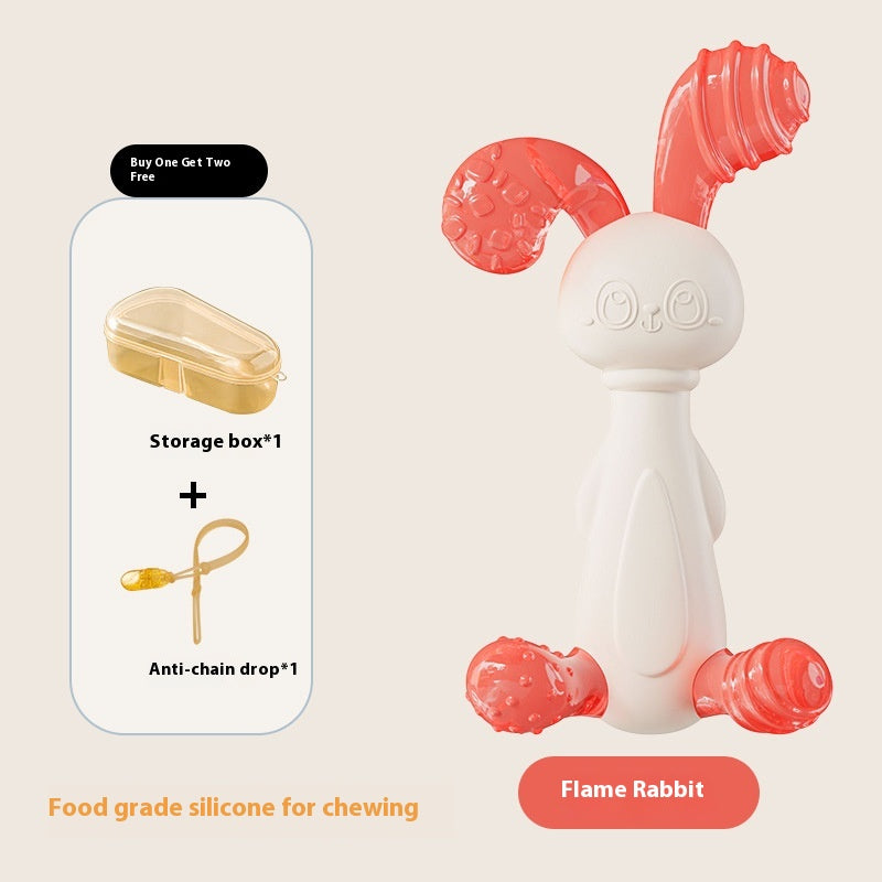 Silicone Rabbit Teether Infant Molar Rod Baby Teething Prevent Hand Sucking Artifact