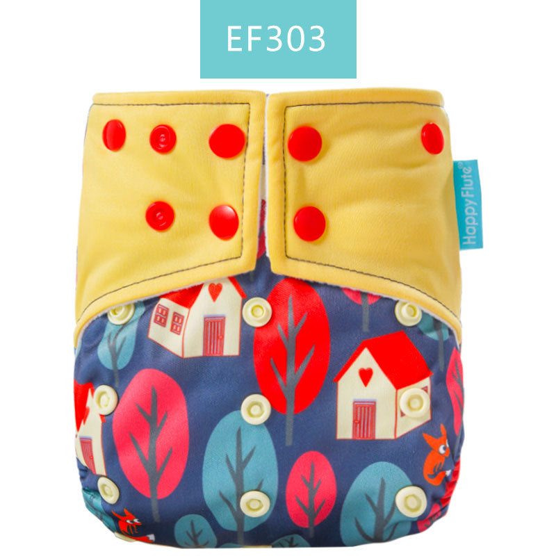 Happyflute Baby Cloth Diaper Waterproof Side Leakage Prevention Washable Diaper Pants Cloth Diaper Cloth Diaper Cover