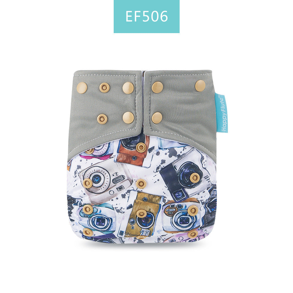 Happyflute Baby Cloth Diaper Waterproof Side Leakage Prevention Washable Diaper Pants Cloth Diaper Cloth Diaper Cover