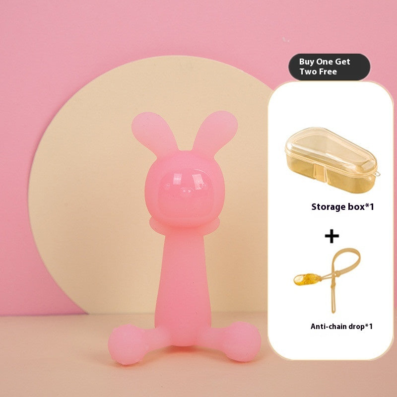 Silicone Rabbit Teether Infant Molar Rod Baby Teething Prevent Hand Sucking Artifact